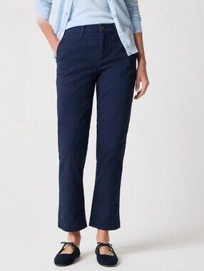 J. Crew Petite high-rise girlfriend navy chino pant
